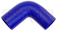 Click for a larger picture of Blue Silicone Hose, 2 1/2" x 2 1/4" 90 deg. Reducing Elbow