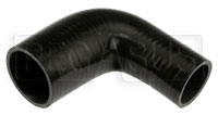 Click for a larger picture of Black Silicone Hose, 2 3/4" x 2.00" 90 deg. Reducing Elbow