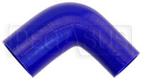 Click for a larger picture of Blue Silicone Hose, 2 3/4" x 2.00" 90 deg. Reducing Elbow