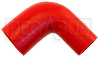 Click for a larger picture of Red Silicone Hose, 2 3/4" x 2.00" 90 deg. Reducing Elbow