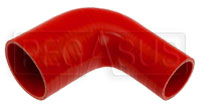 Click for a larger picture of Red Silicone Hose, 2 3/4" x 2.00" 90 deg. Reducing Elbow