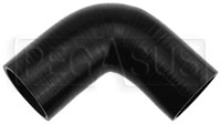 Click for a larger picture of Black Silicone Hose, 2 3/4" x 2 1/2" 90 deg. Reducing Elbow