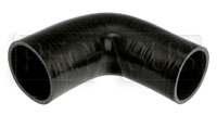 Click for a larger picture of Black Silicone Hose, 2 3/4" x 2 1/2" 90 deg. Reducing Elbow