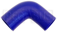 Click for a larger picture of Blue Silicone Hose, 2 3/4" x 2 1/2" 90 deg. Reducing Elbow