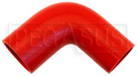 Click for a larger picture of Red Silicone Hose, 2 3/4" x 2 1/2" 90 deg. Reducing Elbow
