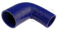Click for a larger picture of Blue Silicone Hose, 3.00" x 2 1/4" 90 deg. Reducing Elbow