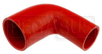 Click for a larger picture of Red Silicone Hose, 3.00" x 2 1/4" 90 deg. Reducing Elbow