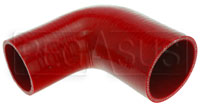 Click for a larger picture of Red Silicone Hose, 3" x 2 1/2" 90 deg. Reducing Elbow