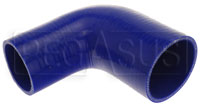 Click for a larger picture of Blue Silicone Hose, 3" x 2 1/2" 90 deg. Reducing Elbow