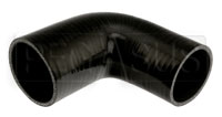 Click for a larger picture of Black Silicone Hose, 3.00" x 2 3/4" 90 deg. Reducing Elbow