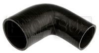 Click for a larger picture of Black Silicone Hose, 3 1/4" x 2 1/2" 90 deg. Reducing Elbow