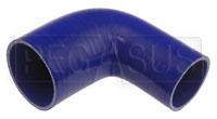 Click for a larger picture of Blue Silicone Hose, 3 1/4" x 2 1/2" 90 deg. Reducing Elbow