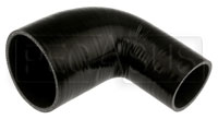 Click for a larger picture of Black Silicone Hose, 3 1/2" x 2 1/2" 90 deg. Reducing Elbow