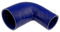 Click for a larger picture of Blue Silicone Hose, 3 1/2" x 2 1/2" 90 deg. Reducing Elbow