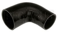 Click for a larger picture of Black Silicone Hose, 3 1/2" x 3.00" 90 deg. Reducing Elbow