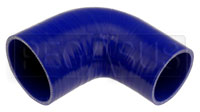 Click for a larger picture of Blue Silicone Hose, 3 1/2" x 3.00" 90 deg. Reducing Elbow