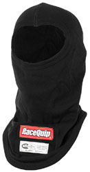 Click for a larger picture of RaceQuip Fire Retardant Black Single Layer Hood