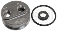 Click for a larger picture of Setrab Billet Oil Filter Take-Off Plate, 3/4-16, M22 Ports