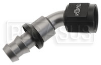 Click for a larger picture of Setrab Aluminum 1/2" Barbed Hose End - 8AN Female, 45 Degree