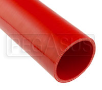 Click for a larger picture of Red Silicone Hose, Straight, 3 1/2 inch ID, 1 Foot Length