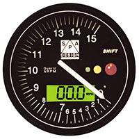 Click for a larger picture of SPA Tachometer 0-15000 RPM Black Dial