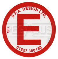 Click for a larger picture of SPA Large Red E Decal for Fire Extinguisher