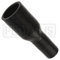 Click for a larger picture of Black Silicone Hose, 1 1/2 x 7/8 inch ID Straight Reducer