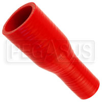 Click for a larger picture of Red Silicone Hose, 1 1/2 x 7/8 inch ID Straight Reducer