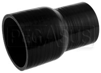 Click for a larger picture of Black Silicone Hose, 3 x 2 3/8 inch ID Straight Reducer