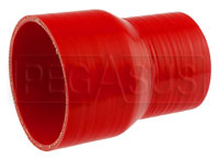 Click for a larger picture of Red Silicone Hose, 3 1/2 x 2 3/4 inch ID Straight Reducer