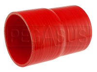 Click for a larger picture of Red Silicone Hose, 3 1/2 x 3 1/4 inch ID Straight Reducer