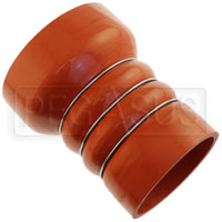 Click for a larger picture of Orange Silicone 500F CAC Reducer Hose, 4.50 x 3.50" ID, 6" L