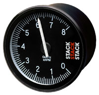 Click for a larger picture of Stack Clubman Tachometer, Black Face