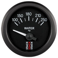 Click for a larger picture of Stack Analog Water Temperature Gauge, Electric, 100-250 F