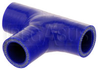 Click for a larger picture of Blue Silicone T-Hose, 25mm (1.00") ID w/ 25mm (1") ID Branch