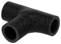 Click for a larger picture of Black Silicone T-Hose, 25mm (1.00") ID w/25mm (1") ID Branch
