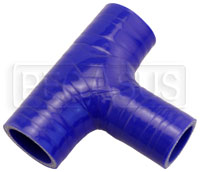 Click for a larger picture of Blue Silicone T-Hose, 32mm (1.25") ID w/25mm (1") ID Branch