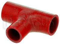 Click for a larger picture of Red Silicone T-Hose, 32mm (1.25") ID w/25mm (1") ID Branch