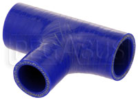 Click for a larger picture of Blue Silicone T-Hose, 32mm (1.25") ID w/25mm (1") ID Branch