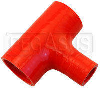 Click for a larger picture of Red Silicone T-Hose, 45mm (1.75") ID w/25mm (1") ID Branch