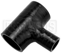 Click for a larger picture of Black Silicone T-Hose, 51mm (2.00") ID w/25mm (1") ID Branch
