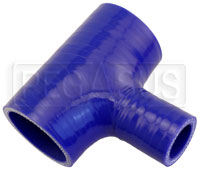 Click for a larger picture of Blue Silicone T-Hose, 51mm (2.00") ID w/25mm (1") ID Branch