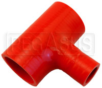 Click for a larger picture of Red Silicone T-Hose, 51mm (2.00") ID w/25mm (1") ID Branch