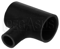 Click for a larger picture of Black Silicone T-Hose, 54mm (2.13") ID w/25mm (1") ID Branch