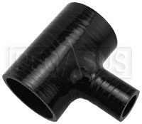 Click for a larger picture of Black Silicone T-Hose, 60mm (2.38") ID w/25mm (1") ID Branch