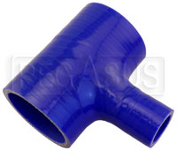 Click for a larger picture of Blue Silicone T-Hose, 60mm (2.38") ID w/25mm (1") ID Branch