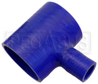 Click for a larger picture of Blue Silicone T-Hose, 76mm (3.00") ID w/25mm (1") ID Branch
