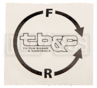 Large photo of Tilton Adjuster Cable Knob Decal, Clockwise, Pegasus Part No. TE 98-2282