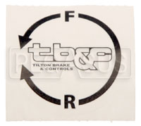 Large photo of Tilton Adjuster Cable Knob Decal, Counter-clockwise, Pegasus Part No. TE 98-2283