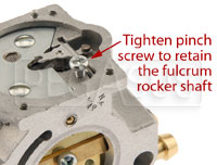 Step 14B, Tighten pinch screw to retain fulcrum shaft.